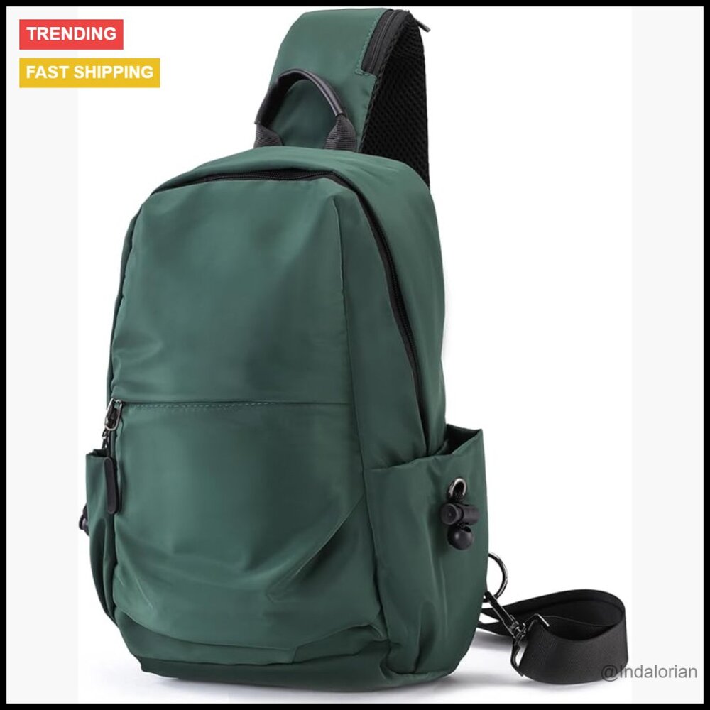 Lightweight Water Resistant Sling Backpack Crossbody Bag Travel Daypack Unisex